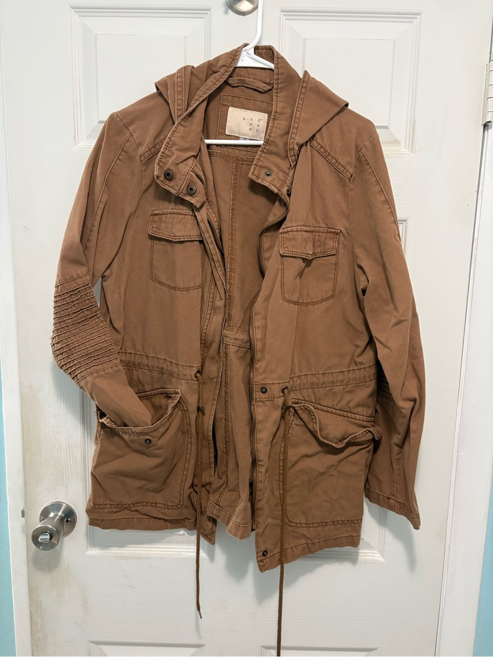 a new day Hooded Utility Jacket in Tan